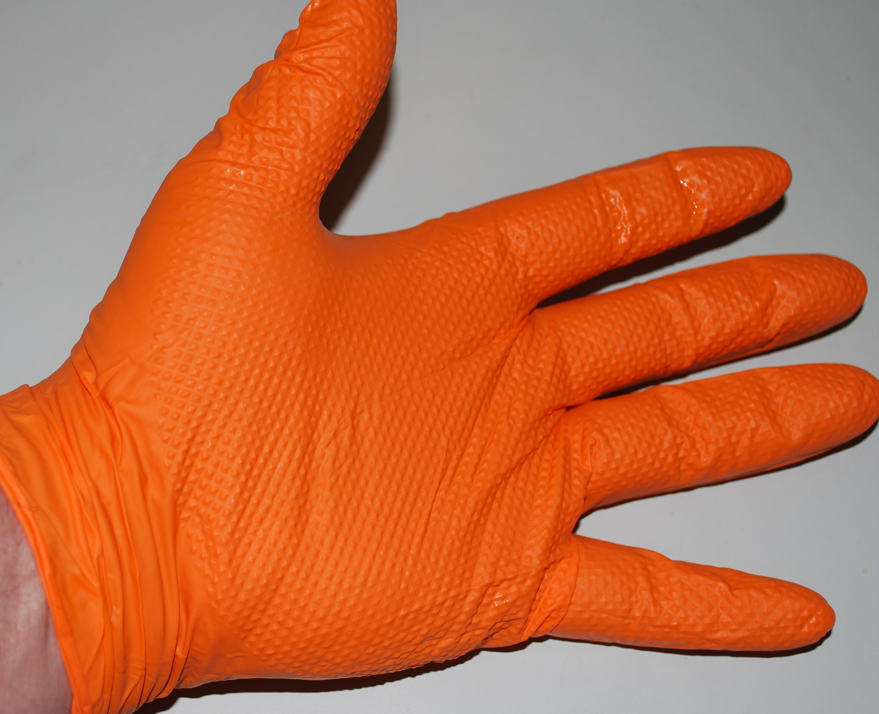 Orange nitrile textured food prep gloves- EXTRA LARGE $44.00 - Click Image to Close